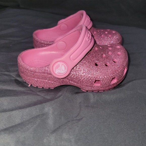 CROCS Other - Crocs	Pink Lemonade Glitter Little Kids Sz 5 C Classic Clogs Toddler EUC
